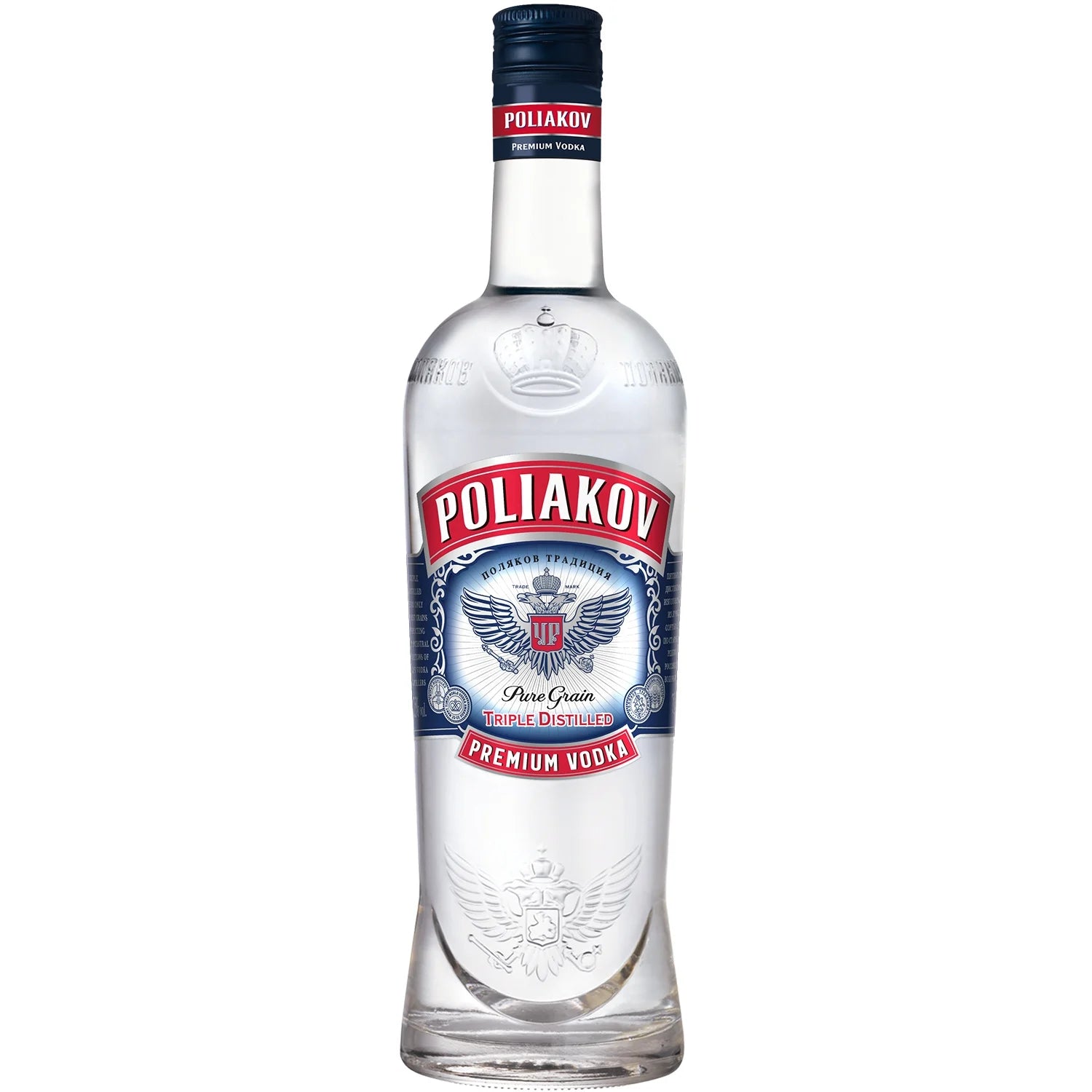 Vodka pure grain triple distilled POLIAKOV