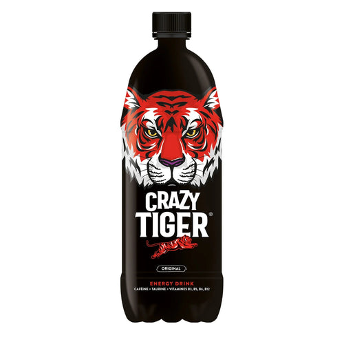Crazy Tiger Boisson energisante a base de caféine et taurine avec vitamines B3 B5 B6 B12
